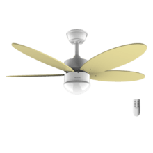 EnergySilence Aero 4260 SunLight Ventoinha de teto de 40 W com motor DC e 42” com luz LED, comando à distância, 6 velocidades, temporizador e 5 pás reversíveis.