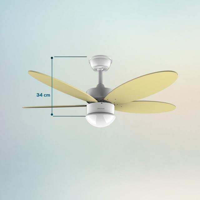 Ventilateur de plafond EnergySilence Aero 4260 SunLight 40 W avec moteur DC et 42" avec lumière LED, télécommande, minuterie, 6 vitesses et 5 pales réversibles.