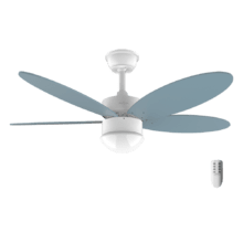 Ventilatore da soffitto EnergySilence Aero 4260 Sky 40 W con motore DC e 42" con luce LED, telecomando, timer, 6 velocità e 5 pale reversibili.