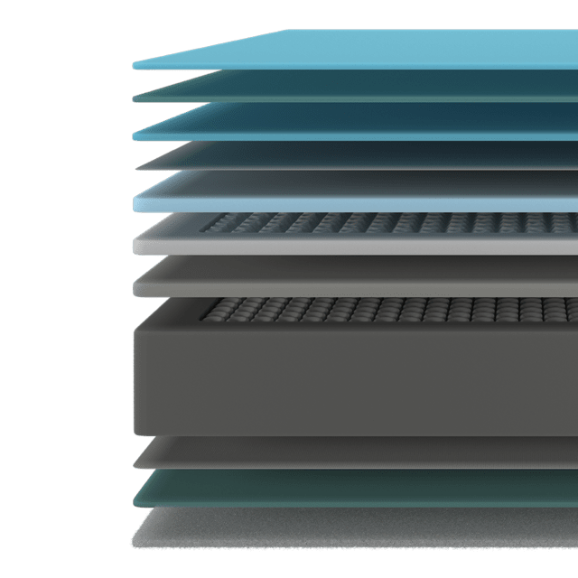 Colchón Flow HybridLuxe Fresh 6900 híbrido de 14 capas con altura de 31 cm, núcleo de muelles ensacados SpringCore y tecnologías SpringPlus, Fresh & SilkySoft+.