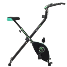 Bicicleta Estática Dobrável com volante de inércia de 2,5 kg X-Bike. Sistema Silence Fit, Ergonómico, Guiador e selim ajustáveis, Monitor do ritmo cardíaco, Ecrã LCD, Rodas, Peso máximo 100 kg