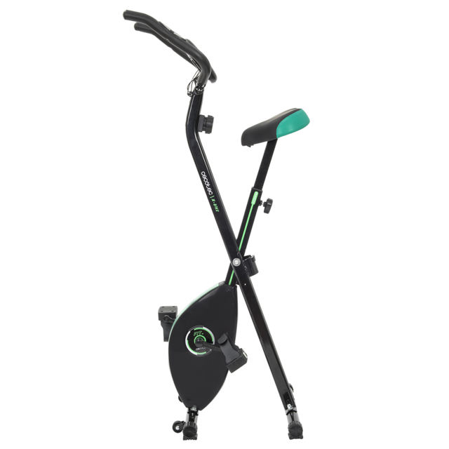 Bicicleta Estática Plegable con Volante de Inercia de 2,5 Kg X-Bike. Sistema Silence Fit, Ergonómica, Manillar y Sillín Regulable, Pulsómetro, Pantalla LCD, Ruedas, Peso máximo 100 Kg