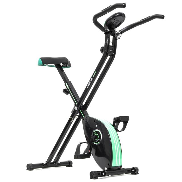 Bicicleta Estática Dobrável com volante de inércia de 2,5 kg X-Bike. Sistema Silence Fit, Ergonómico, Guiador e selim ajustáveis, Monitor do ritmo cardíaco, Ecrã LCD, Rodas, Peso máximo 100 kg