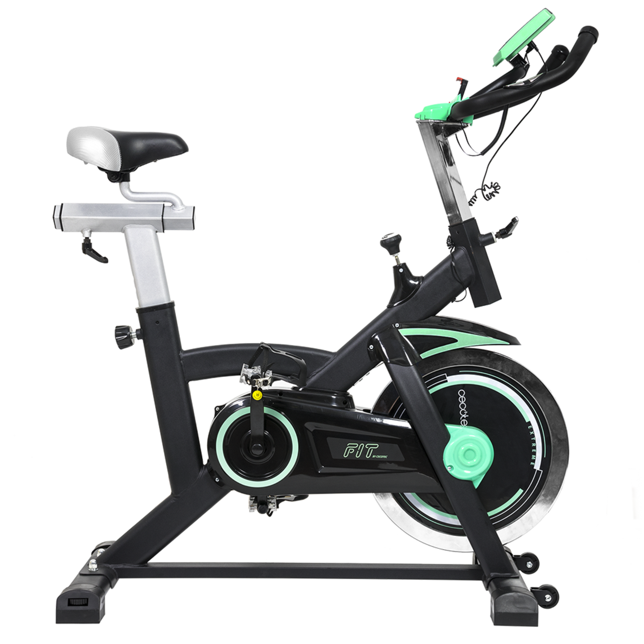 Vélo d'appartement Extreme 25. Volant d'inertie de 25 kg, cardiofréquencemètre, écran LCD, résistance variable, stabilisateurs, SilenceFit.