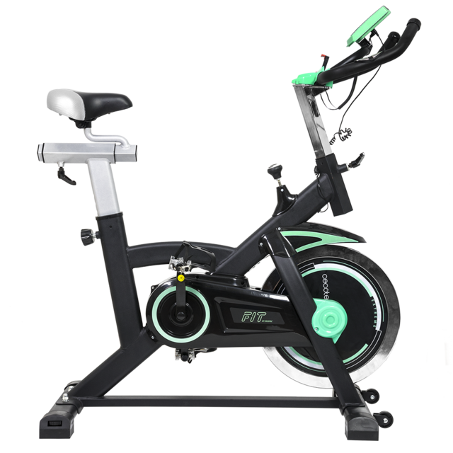 Extreme 25. Bicicleta Spinning Estática con Volante de Inercia de 25 Kg y Sistema Silence Fit, Pulsómetro, Manillar y Sillín Regulable, Pantalla LCD, Ruedas, Peso máximo 120 Kg