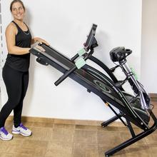 Passadeira de corrida elédobrável RunnerFit Sprint Vibrator Cinto de massagem, halteres, Monitor de frequência cardíaca, ecrã LCD, 12 programas, até 14 km/h, peso máximo 120 kg