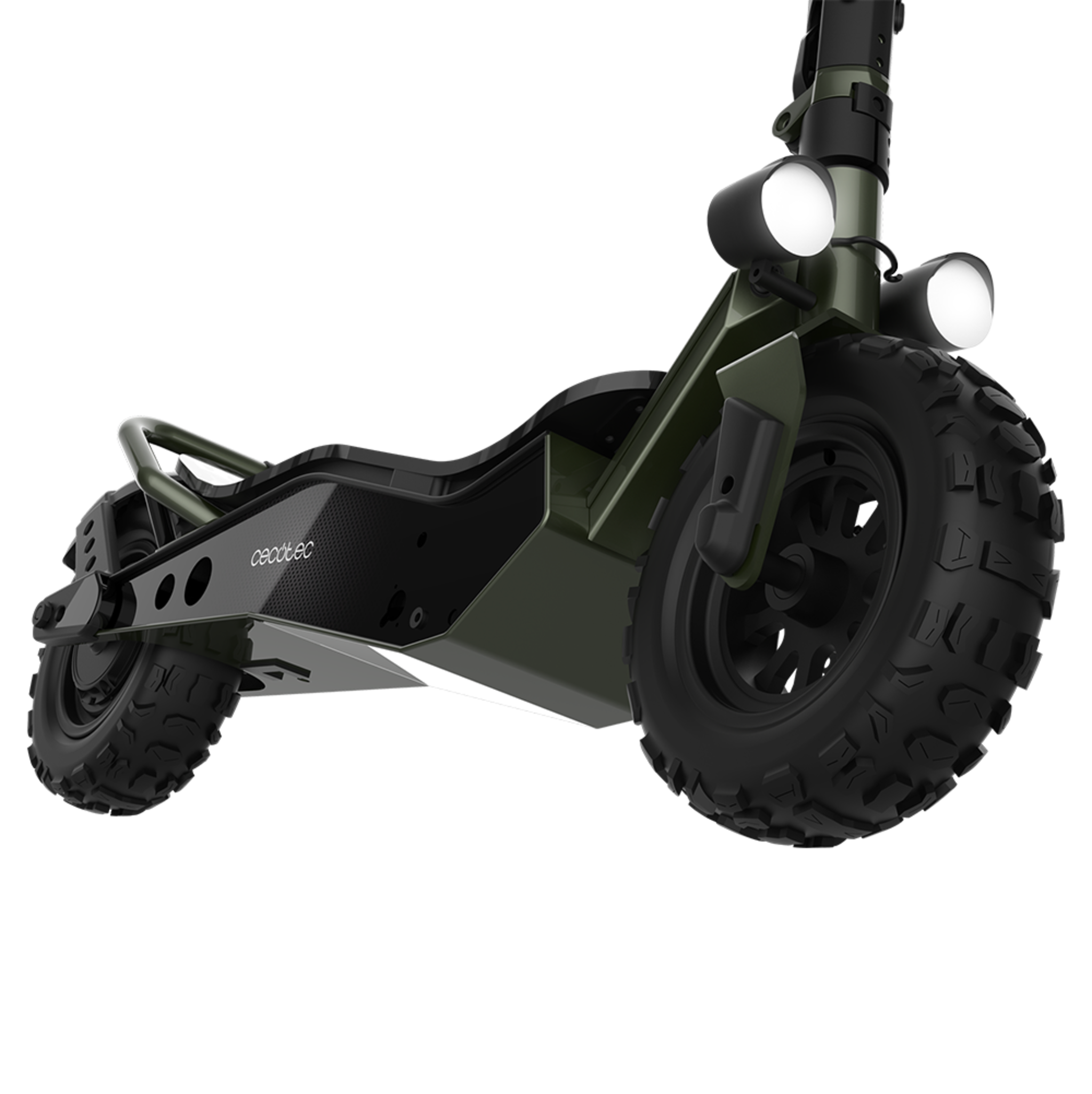 Trottinette électrique Bongo Serie Z Off Road Dark Green. Montez des pentes grâce à sa puissance maximale de 1100 W. Batterie extractible, autonomie illimitée jusqu'à 40 km, traction arrière