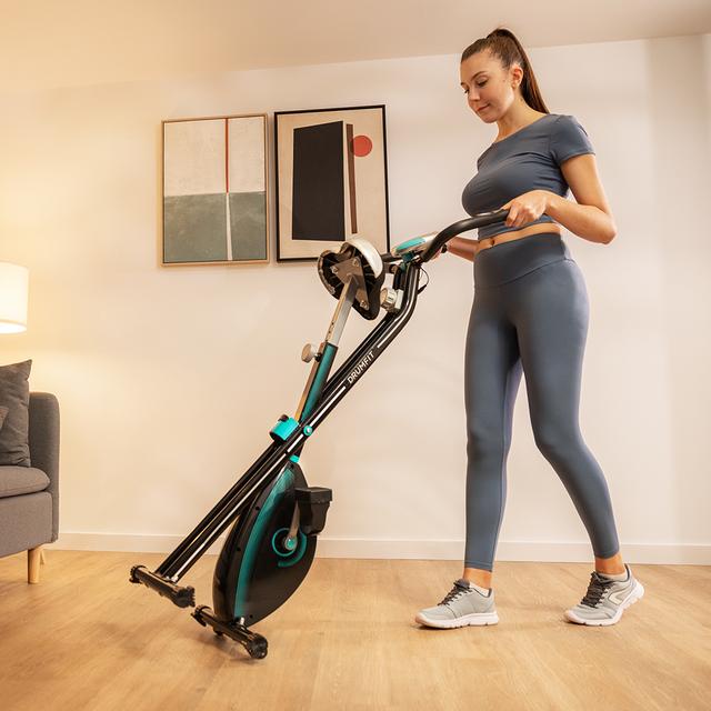 Sistema de plegado de la bicicleta estática Cecotec DrumFit X-Bike Neo