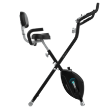 DrumFit X-Bike Neo Pro Cyclette pieghevole con schienale. Schermo a cristalli liquidi. Resistenza magnetica variabile. Sella comfort con schienale e impugnature laterali. Supporto tablet e ruote di trasporto.