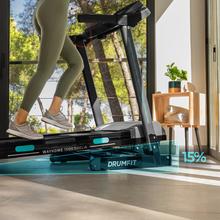 DrumFit WayHome 1600 Obelia Ultraflex. Cinta de Correr Plegable de 1500 W, Velocidad Ajustable, Inclinación Motorizada, Superficie de 130x42 cm, Sistema de Amortiguación UltraFlex System, Pantalla LCD