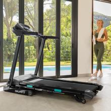 DrumFit WayHome 1600 Obelia Megaflex Cinta de Correr Plegable de 1500 W, Velocidad Ajustable, Inclinación Motorizada, Superficie de 130x42 cm, Sistema de Amortiguación UltraFlex System, Pantalla LCD