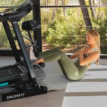 DrumFit WayHome 1600 Obelia Ultraflex Pro. Cinta de Correr Plegable de 1500 W, Velocidad Ajustable, Inclinación Motorizada, Superficie de 130x42 cm, Sistema Amortiguación, Pantalla, Cinturón de masaje