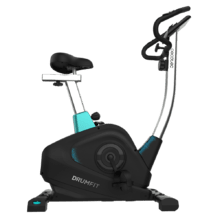 Cyclette DrumFit Cycle 6000 Pegasus. Resistenza magnetica regolabile con motore, manubrio con sensore di frequenza cardiaca, sella regolabile, supporto per dispositivo, ruote