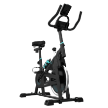 Cyclette da casa DrumFit Indoor 10000 Teseo con volano da 10 kg, resistenza manuale, monitor LCD, supporto per dispositivi, borraccia e portaborraccia.