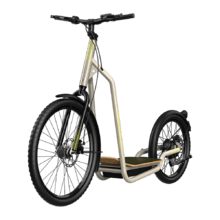 Bicinete Urban Bicinete eléctrico con motor de 1000 W (500 W nominal) y autonomía de 50 km. Rueda trasera de 20" y delantera de 26". Cumple con todos los requisitos de la nueva normativa española de circulación.