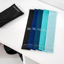  Set mit 5 elastischen Latex-Widerstandsbändern mit verschiedenen Stufen und Tragetasche.