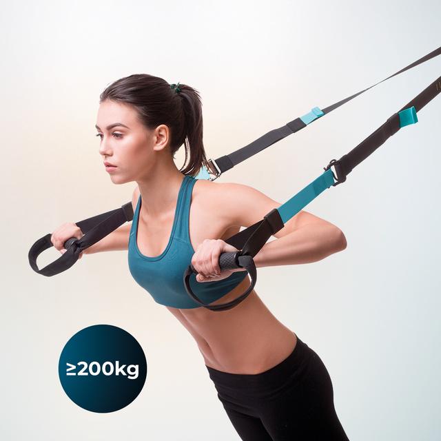 DrumFit TST Total Suspension Trainer Correas de suspensión para un entrenamiento funcional mediante el propio peso corporal. Diseño compacto y bolsa de transporte incluida.