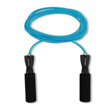 DrumFit Jump Rope Cuerda para saltar hecha de material PVC con agarres ergonómicos antideslizantes. El sistema Smooth Bearing garantiza un movimiento silencioso y fluido. 295 cm de largo.