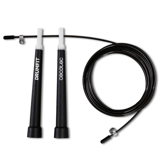 DrumFit Speed Rope Comba de velocidad profesional hecha de acero con agarres ergonómicos para entrenamientos de alta intensidad. Ajustable, 300 cm de largo y con sistema SmoothBearing 360º.