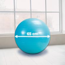 DrumFit 65 Fitball Pelota de fitness de 65 cm de diámetro para realizar ejercicios de tonificación y fortalecimiento además de estiramientos. Ideal para ejercitar piernas, brazos, abdomen, glúteo y espalda. Inflador incluido.