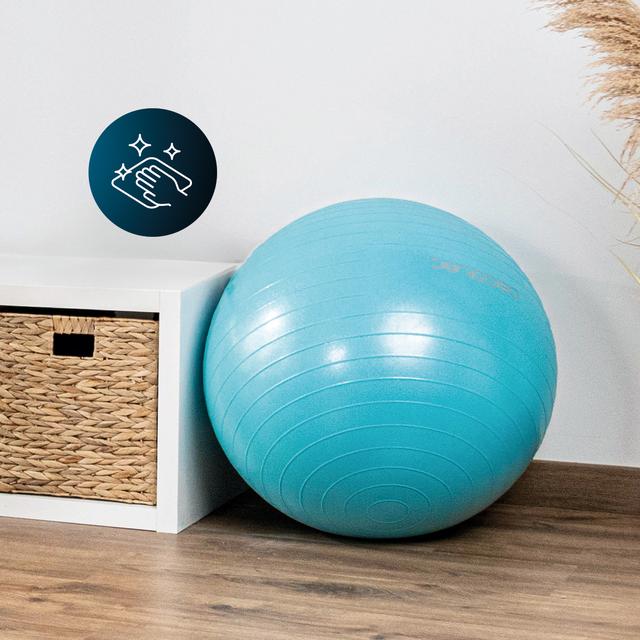 DrumFit 65 Fitball Pelota de fitness de 65 cm de diámetro para realizar ejercicios de tonificación y fortalecimiento además de estiramientos. Ideal para ejercitar piernas, brazos, abdomen, glúteo y espalda. Inflador incluido.