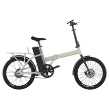 Flexy-Elektrofahrrad Zusammenklappbares Elektrofahrrad mit 35 km Reichweite, 20 Zoll und Doppelscheibenbremsen.