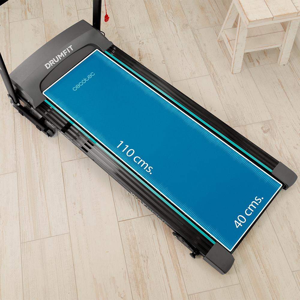 Superficie de carrera 110 x 40 cm de la Cecotec DrumFit WayHome 1400 Sprint
