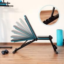 Panca fitness Drumfit SetUp 7000 Panca fitness imbottita, pieghevole e regolabile a 7 inclinazioni fino a 180°. Con cuscinetti antiscivolo. Allenamento completo del corpo.