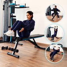 Panca fitness Drumfit SetUp 7000 Panca fitness imbottita, pieghevole e regolabile a 7 inclinazioni fino a 180°. Con cuscinetti antiscivolo. Allenamento completo del corpo.