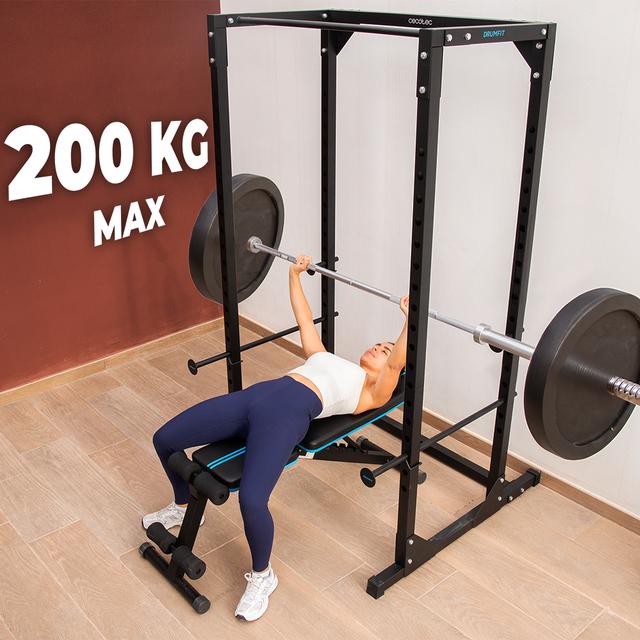 Jaula Cecotec Drumfit PowerRack 1000 con soporte de barra hasta 200 kg