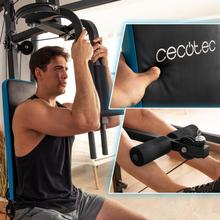 Drumfit HomeGym 1000 Single Stazione multifunzione di allenamento. Blocco di pesi per un totale di 65 kg. Full-Body Workout. Con cuscinetti imbottiti. Regolabile. Struttura in acciaio. Peso massimo dell’utente: 200 kg.