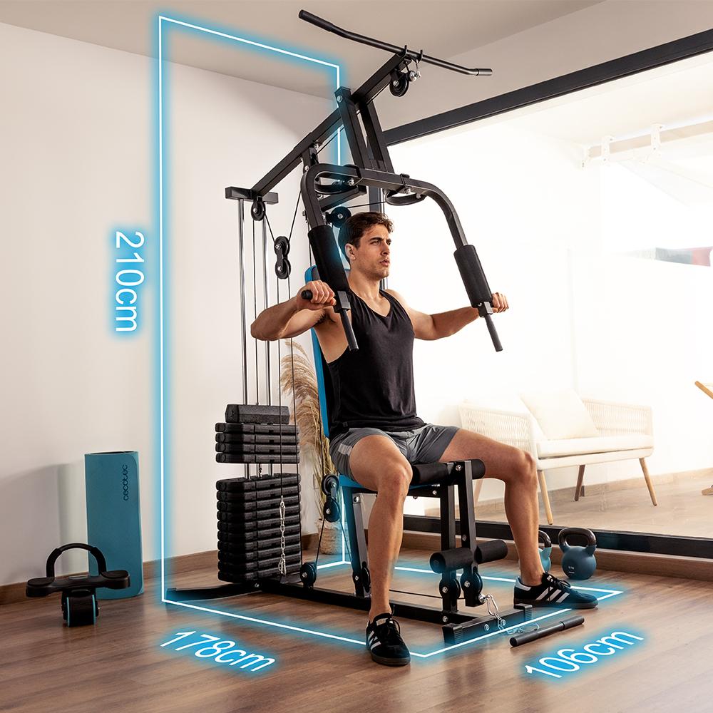 Medidas de la Cecotec DrumFit HomeGym 1000 Single 178 x 106 x 210 cm