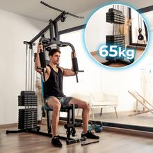 Drumfit HomeGym 1000 Single Stazione multifunzione di allenamento. Blocco di pesi per un totale di 65 kg. Full-Body Workout. Con cuscinetti imbottiti. Regolabile. Struttura in acciaio. Peso massimo dell’utente: 200 kg.