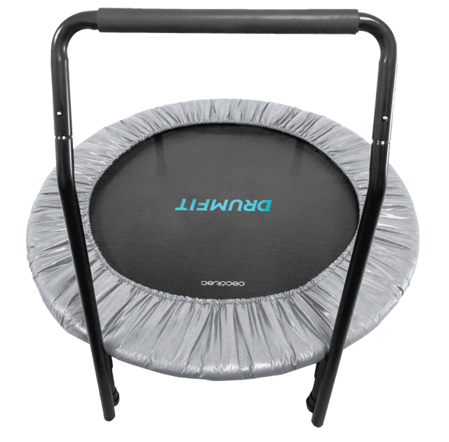 Drumfit Jump 920 Trampoline fitness. 92 cm de diamètre. Base à 6 pieds. Poids maximum de l’utilisateur : 100 kg.