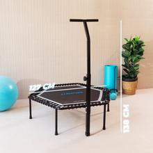 Drumfit Jump 1270 Trampolín de fitness cama elástica. 127 cm de diámetro. Altura ajustable en 6 niveles. Base de 7 patas. Máximo peso del usuario 100 Kg. Plegable.