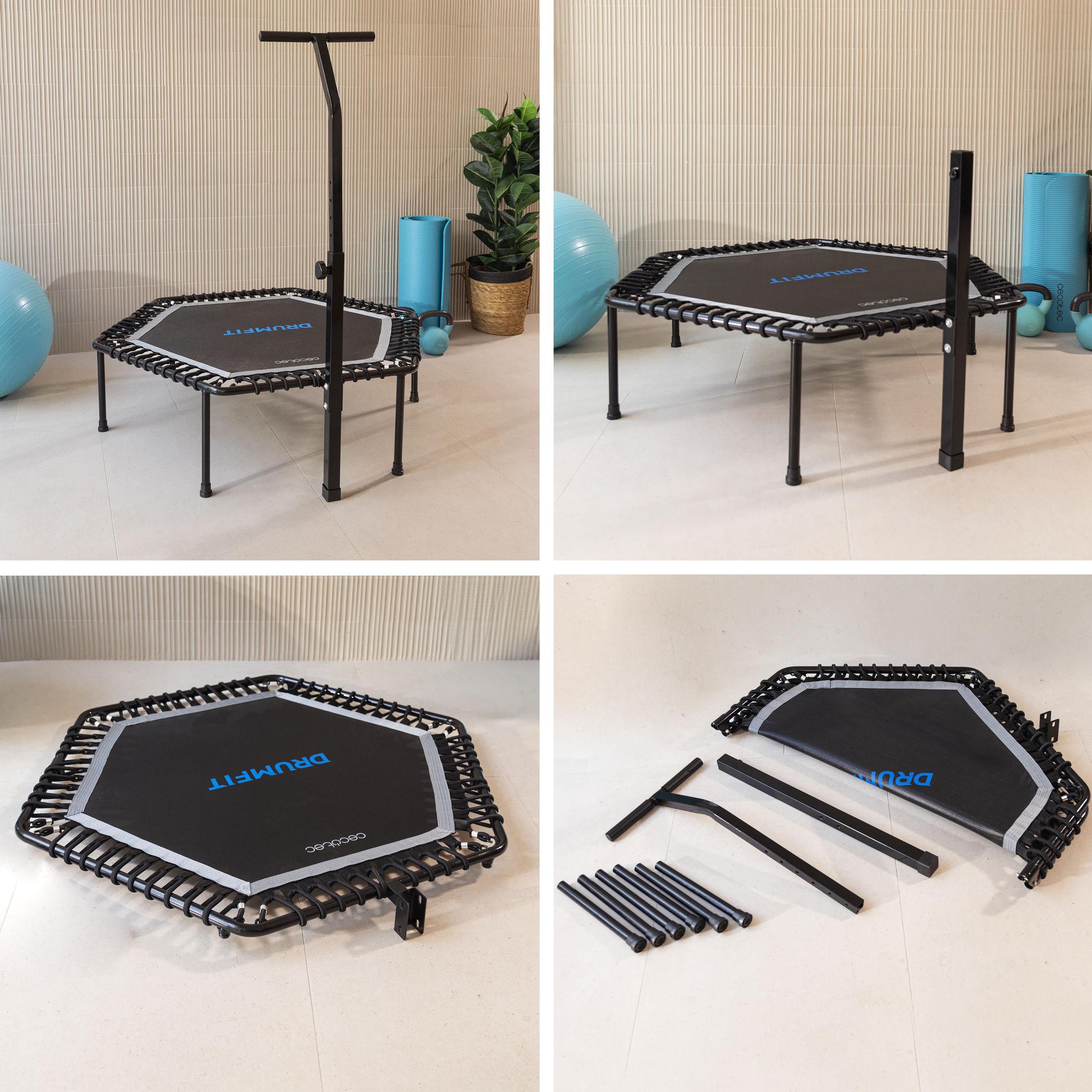 Cecotec Trampolín Drumfit Jump 920 – Plegable Y Desmontable, 92 Cm De Diámetro, Base De 6 Patas, 100 Kg De Peso Máximo