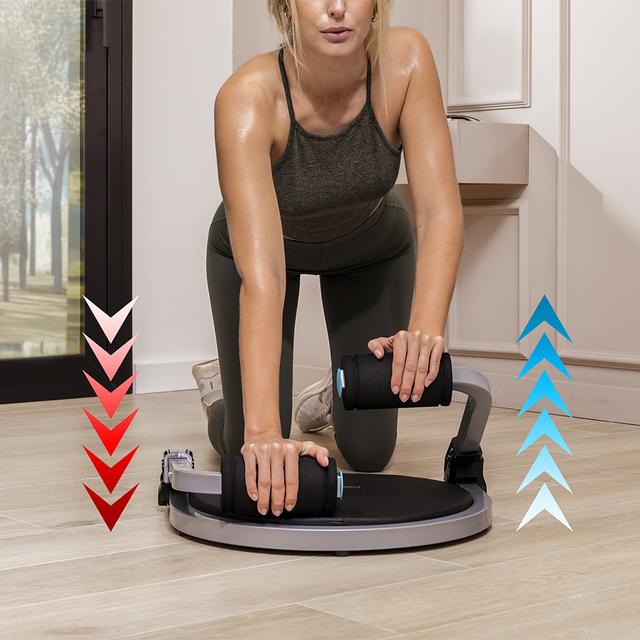 Sistema de rebote asistido de la CECOTEC DrumFit MultiTrain 6000 durante entrenamiento de fuerza