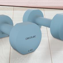 Drumfit 400 DoubleNeo Set de 2 mancuernas de 4 Kg con recubrimiento de neopreno antideslizante. Medidas 19x10x9cm.