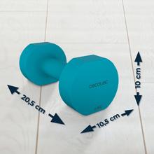 Drumfit 500 DoubleNeo Set de 2 mancuernas de 5 Kg con recubrimiento de neopreno antideslizante. Medidas 20.5x10.5x10cm