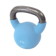 Drumfit KettleBell 8000 Neo Kettlebell com revestimento de neoprene. 8 Kg. Ferro fundido. Aperto ergonômico. Design estético e fácil de limpar.