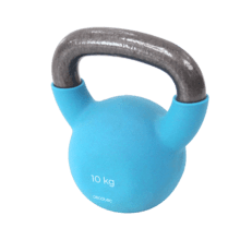 Drumfit KettleBell 10000 Neo Pesa rusa con revestimiento de neopreno. 10 Kg. Hierro fundido. Agarre ergonómico. Diseño estético y fácil de limpiar.