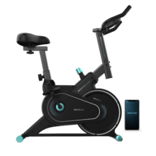 Drumfit Indoor 4000 Magnetic Connected Bicicletta a resistenza magnetica indoor con volano da 4 kg, APP, resistenza regolabile manualmente, ruote per il trasporto e porta tablet. Peso massimo 120 kg e altezza massima 175 cm.