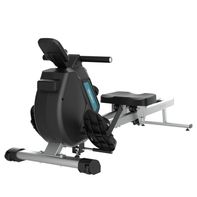 Cecotec DrumFit Rower 5500 Regatta vista trasera con asiento y reposapiés