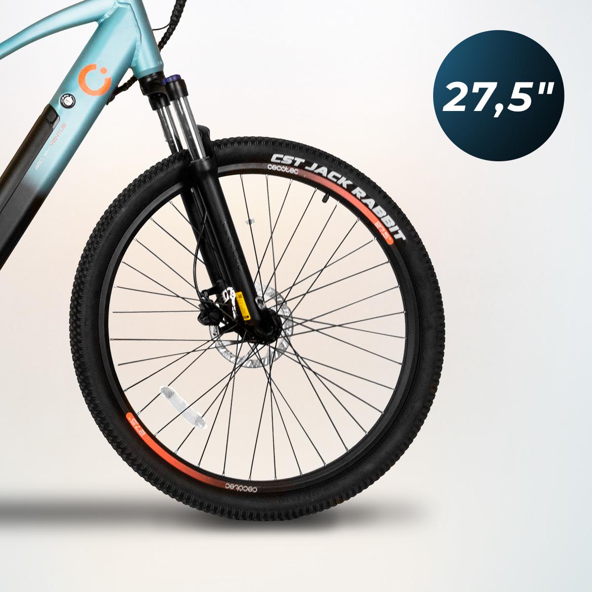Rueda de 27,5 pulgadas de la bicicleta eléctrica Cecotec Mountain Ventus