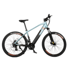 Mountain Ventus Bicicleta de montanha elétrica com 90 km de autonomia, suspensão dianteira, caixa de velocidades shimano de 24 velocidades e travão hidráulico de disco duplo.