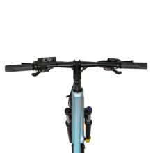 Mountain Ventus Bicicleta de montanha elétrica com 90 km de autonomia, suspensão dianteira, caixa de velocidades shimano de 24 velocidades e travão hidráulico de disco duplo.