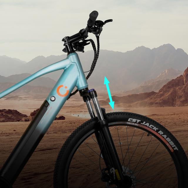 Mountain Ventus Bicicleta eléctrica de montaña 27,5", con 90Km de autonomía , suspensión delantera, cambio Shimano 24 velocidades y doble disco de freno hidráulico.
