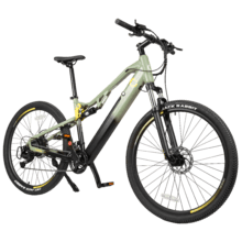 Mountain bike elettrica Mountain Millor 27,5", con 90Km di autonomia, doppia sospensione, cambio Shimano 18 velocità e doppio disco freno idraulico.