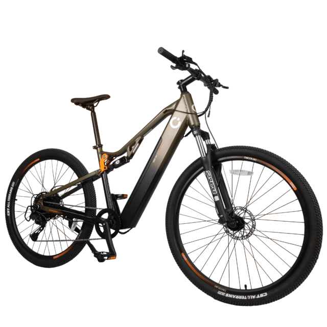 Mountain Supreme Bicicleta eléctrica de montaña 29", con 120Km de autonomía , doble suspensión, cambio Shimano Cues de 10 velocidades y doble disco de freno hidráulico Tektro.
