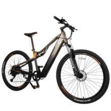 Mountain Supreme Bicicleta eléctrica de montaña 29", con 120Km de autonomía , doble suspensión, cambio Shimano Cues de 10 velocidades y doble disco de freno hidráulico Tektro.